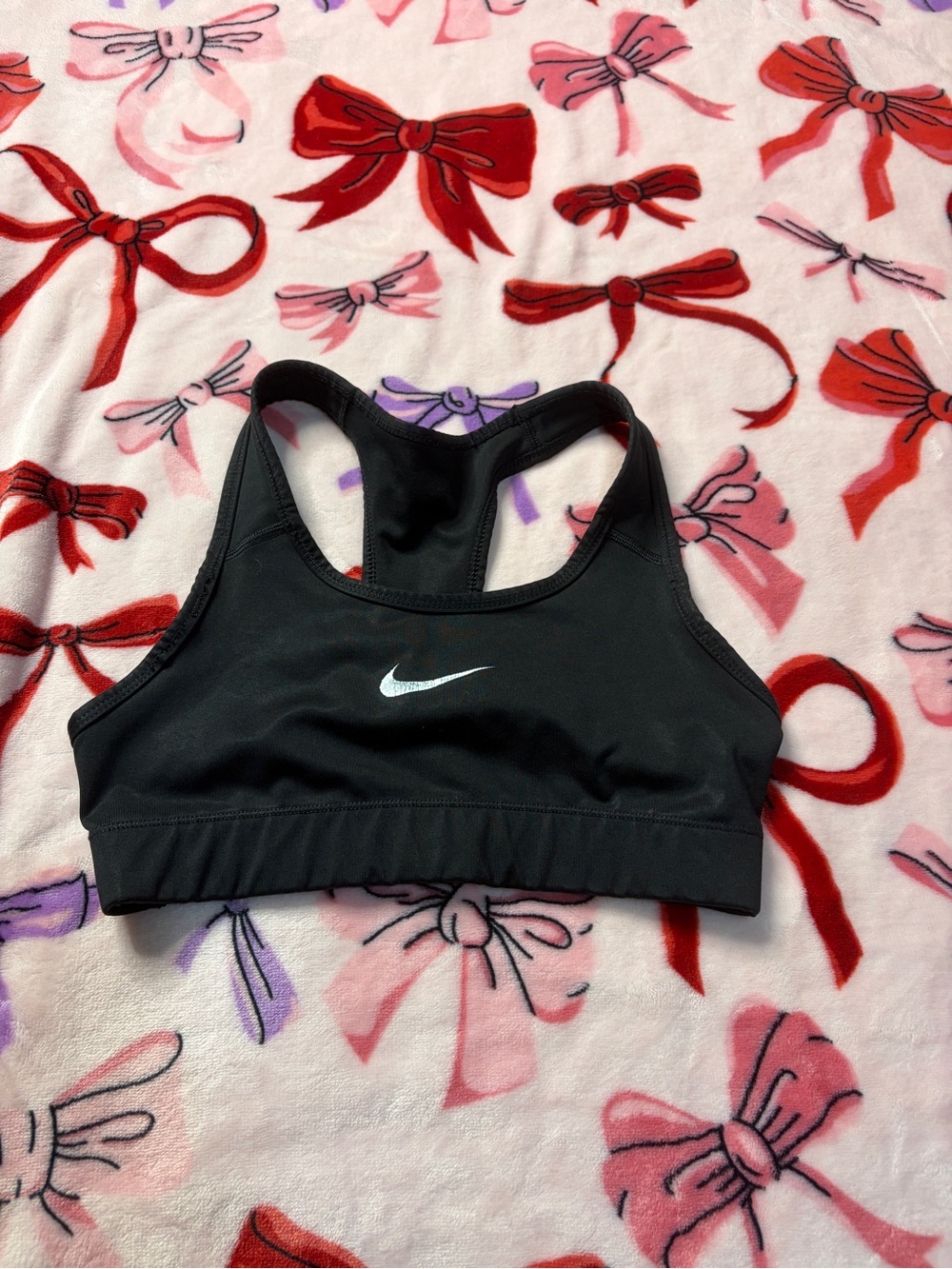 Nike Black Sports Bra with White Swoosh